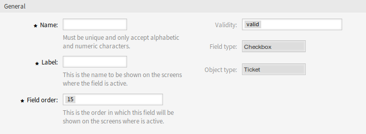 Create New Dynamic Field Screen