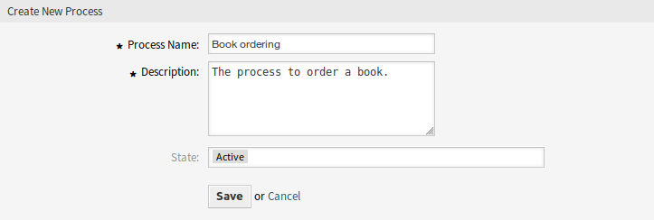 Book Ordering - Create New Process