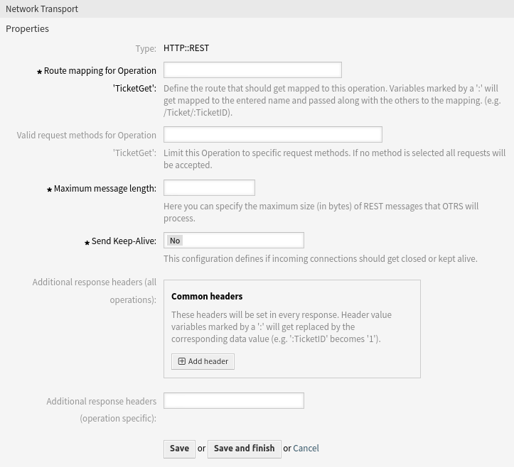 Web Service Settings - OTRS as Provider - HTTP\:\:REST