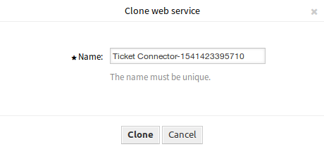 Clone Web Service Screen