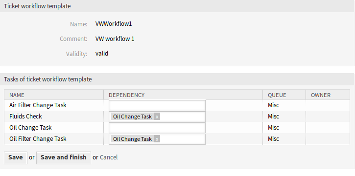 Edit Ticket Workflow Task Dependencies Screen