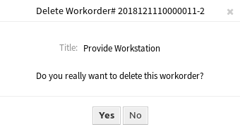 Delete Work Order Dialog