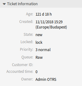 Ticket Information Widget